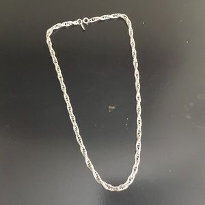 Vintage WHITING DAVIS silver tone chunky rope link chain 24" necklace